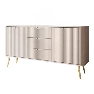 Komoda trzydrzwiowa ZAIRA KSZ168 z szufladami kaszmir/złote 293349