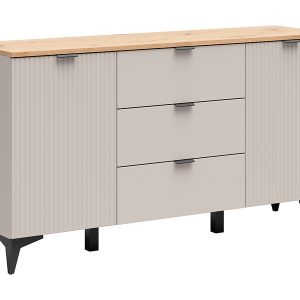 Komoda Velton 150 cm z 2 drzwiami i 3 szufladami kaszmir/dąb artisan 950140 Komoda Velton 150 cm z 2 drzwiami i 3 szufladami kaszmir/dąb artisan 950140