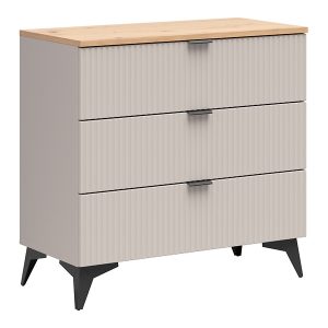 Komoda Velton 85 cm z 3 szufladami kaszmir/dąb artisan 950147 Komoda Velton 85 cm z 3 szufladami kaszmir/dąb artisan 950147