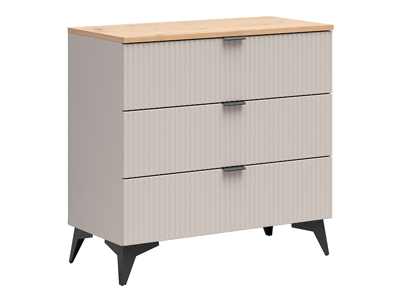 Komoda Velton 85 cm z 3 szufladami kaszmir/dąb artisan 950147