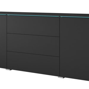 Komoda VEVE 150 cm czarny grafit z oświetleniem LED 351311 Komoda VEVE 150 cm czarny grafit z oświetleniem LED 351311