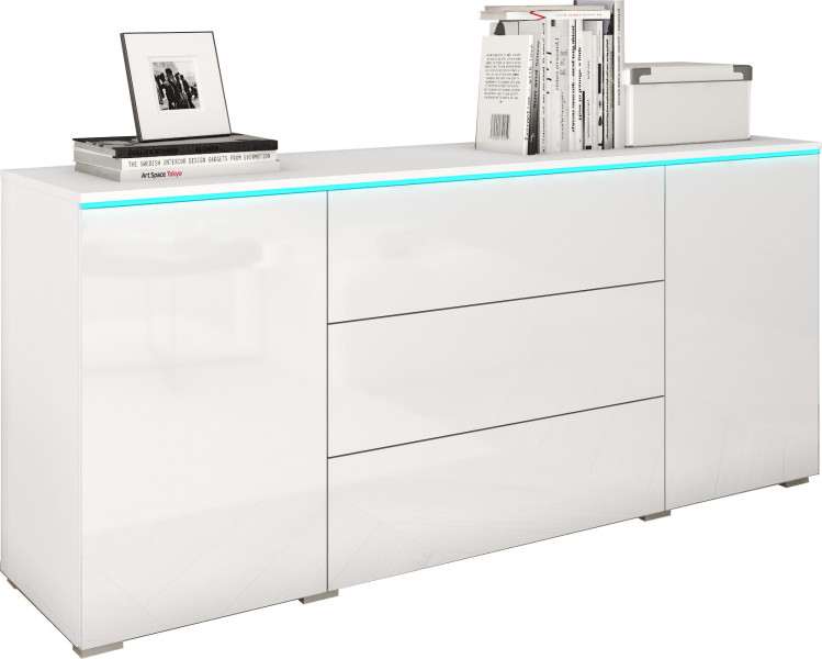 Komoda VEVE 150 cm w kolorze biały/biały połysk . 351312