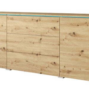 Komoda VEVE 150 cm w kolorze dąb artisan z oświetleniem LED 351301 Komoda VEVE 150 cm w kolorze dąb artisan z oświetleniem LED 351301