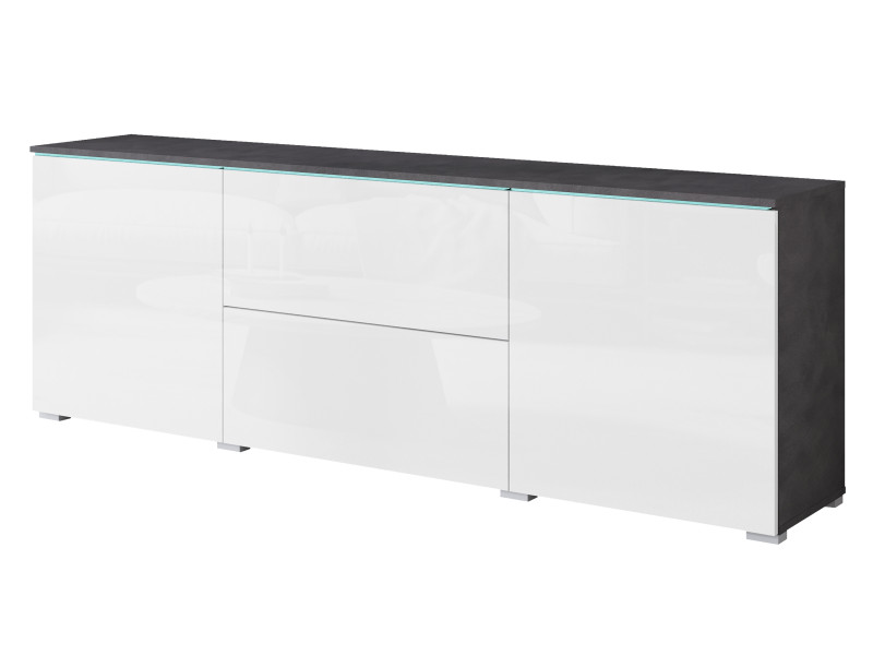 Komoda VEVE 180 cm , w kolorze matera/biały połysk 520240