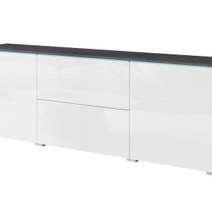 Komoda VEVE 180 cm , w kolorze matera/biały połysk z LED 520243 Komoda VEVE 180 cm , w kolorze matera/biały połysk z LED 520243