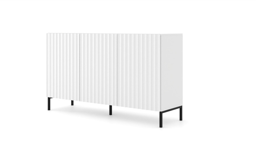 Komoda WAVE 150 cm 3D frez biały mat 240521