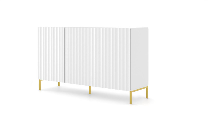 Komoda WAVE 150 cm 3D frez biały mat 240500