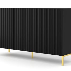Komoda WAVE 150 cm 3D frez czarny mat 240522 Komoda WAVE 150 cm 3D frez czarny mat 240522