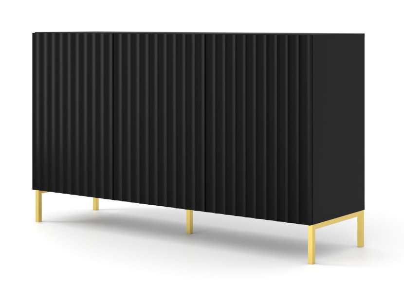 Komoda WAVE 150 cm 3D frez czarny mat 240522