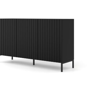 Komoda WAVE 150 cm 3D frez czarny mat 240487 Komoda WAVE 150 cm 3D frez czarny mat 240487