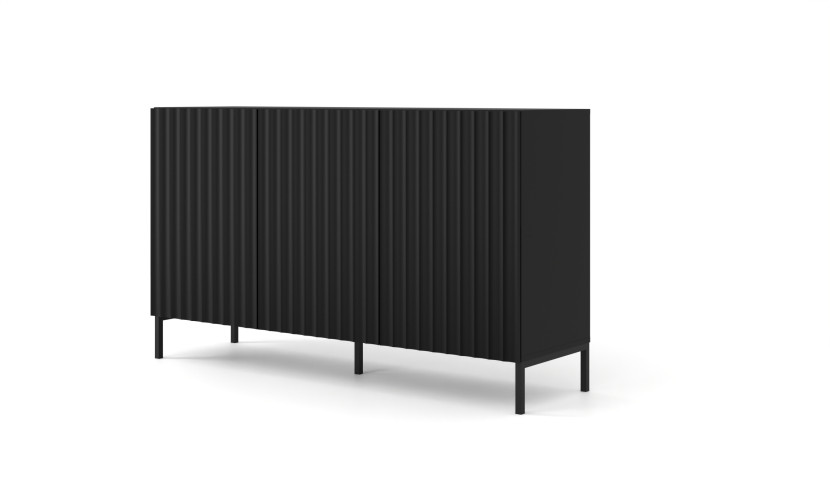 Komoda WAVE 150 cm 3D frez czarny mat 240487