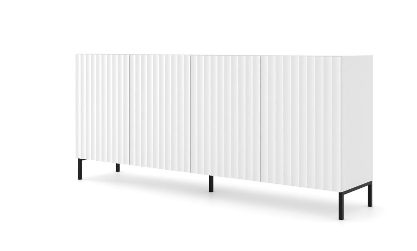 Komoda WAVE 200 cm 4D frez biały mat 240505