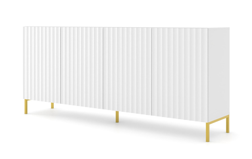 Komoda WAVE 200 cm 4D frez biały mat 240489