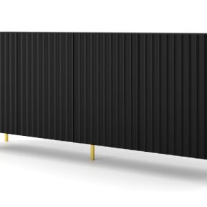 Komoda WAVE 200 cm 4D frez czarny mat 240506 Komoda WAVE 200 cm 4D frez czarny mat 240506