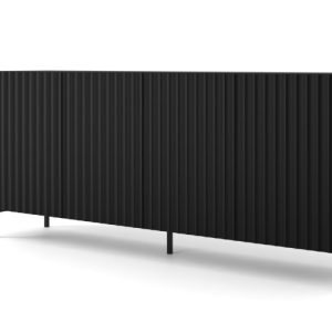 Komoda WAVE 200 cm 4D frez czarny mat 240484 Komoda WAVE 200 cm 4D frez czarny mat 240484
