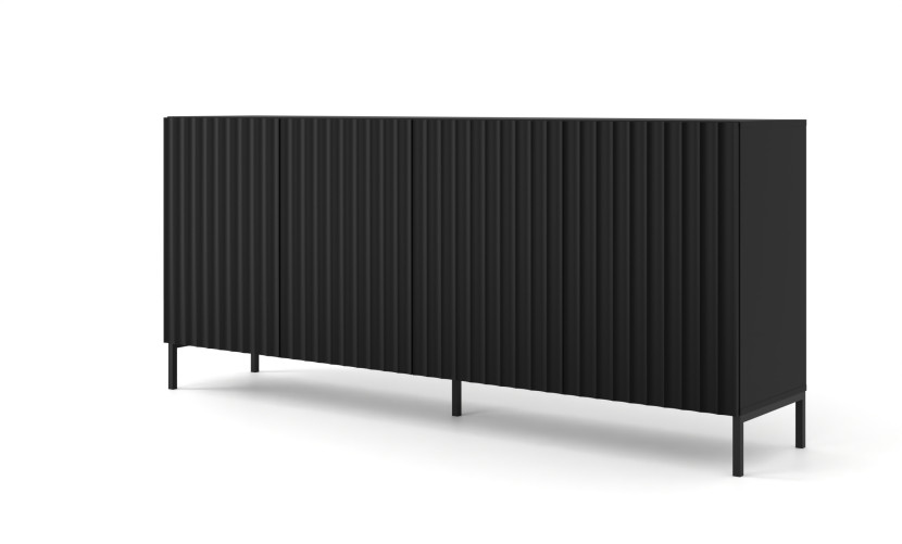 Komoda WAVE 200 cm 4D frez czarny mat 240484