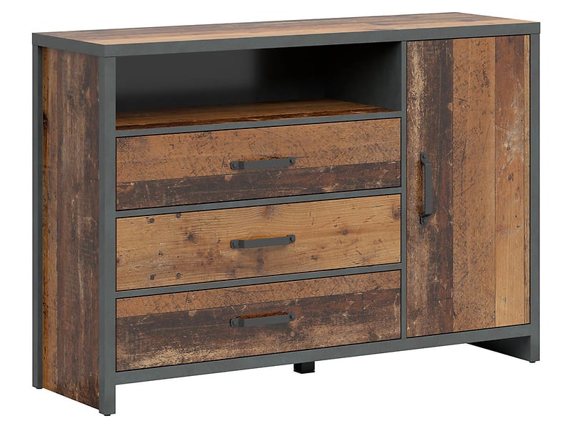Komoda Weston 131 cm z drzwiami 3 szufladami i półką sosna old style 41281