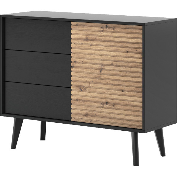Komoda WILLY 02 czarny / dąb artisan 246699