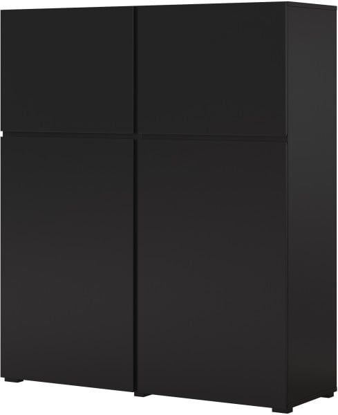Komoda wysoka 120 cm z półkami CROSS czarna 1078959