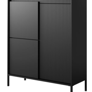 Komoda Wysoka 3D ENSO ryflowana, czarna 748995 Komoda Wysoka 3D ENSO ryflowana, czarna 748995