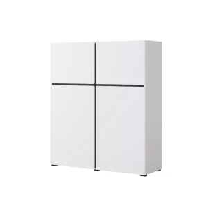 Komoda wysoka CROSS 4D 119cm biała/czarna 527015 Komoda wysoka CROSS 4D 119cm biała/czarna 527015
