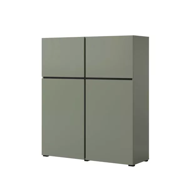 Komoda wysoka CROSS 4D 119cm zielona/czarna 664613