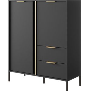 Komoda wysoka do salonu LARYSA A – antracyt 224301 Komoda wysoka do salonu LARYSA A – antracyt 224301