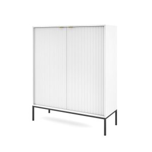Komoda wysoka dwudrzwiowa Biała Nova K104 do salonu 318293 Komoda wysoka dwudrzwiowa Biała Nova K104 do salonu 318293