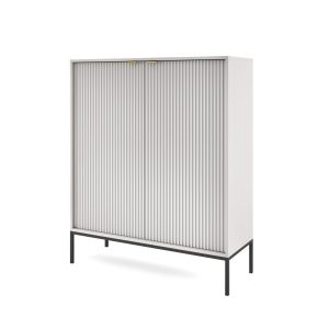 Komoda wysoka dwudrzwiowa Szara Nova K104 do salonu 318294 Komoda wysoka dwudrzwiowa Szara Nova K104 do salonu 318294