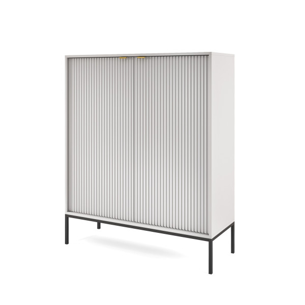 Komoda wysoka dwudrzwiowa Szara Nova K104 do salonu 318294