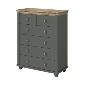 Komoda wysoka EVORA 6S 90cm zielona mat/dąb lefkas z szuflad 527011 Komoda wysoka EVORA 6S 90cm zielona mat/dąb lefkas z szuflad 527011