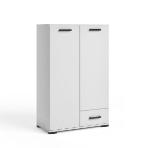 Komoda wysoka FELIX 4 biała 125 cm z szufladą i półkami 900797 Komoda wysoka FELIX 4 biała 125 cm z szufladą i półkami 900797