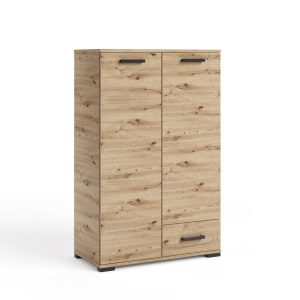 Komoda wysoka FELIX 4 dąb artisan 125 cm z szufladą i półkami 900796 Komoda wysoka FELIX 4 dąb artisan 125 cm z szufladą i półkami 900796
