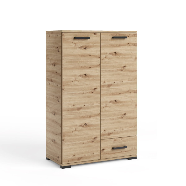 Komoda wysoka FELIX 4 dąb artisan 125 cm z szufladą i półkami 900796