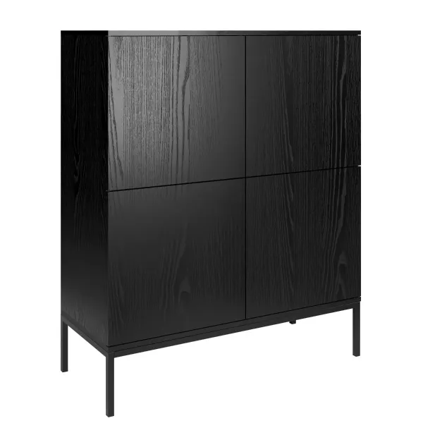 Komoda wysoka KRON 4D 100cm czarny dąb 639091