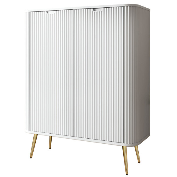 Komoda wysoka na złotych nogach ZOVA 103 cm Biała 311626