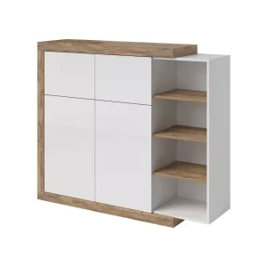 Komoda wysoka SINTRA 2D2KL 150cm dąb samdal/biały połysk 639210 Komoda wysoka SINTRA 2D2KL 150cm dąb samdal/biały połysk 639210