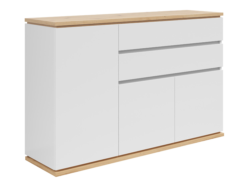 Komoda Yamael 139 cm z 3 drzwiami i 2 szufladami biała 57673