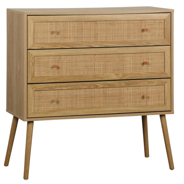 KOMODA Z 3 SZUFLADAMI Ballo naturalna RATTANOWE FRONTY 376801
