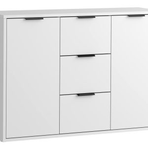 Komoda z 3 szufladami i 2 drzwiami komoda do salonu Biała Linea 110 963391 Komoda z 3 szufladami i 2 drzwiami komoda do salonu Biała Linea 110 963391