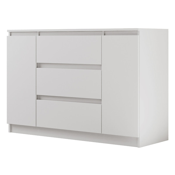 Komoda z 3 Szufladami i 2 Szafkami Biała 140CM 1031254