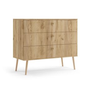 Komoda z 3 szufladami uchwyt sznurkowy IKON 100cm Dąb Craft 247882 Komoda z 3 szufladami uchwyt sznurkowy IKON 100cm Dąb Craft 247882