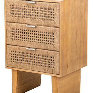 Komoda z 3 szufladami z drewna i naturalnej liny 72876 Komoda z 3 szufladami z drewna i naturalnej liny 72876