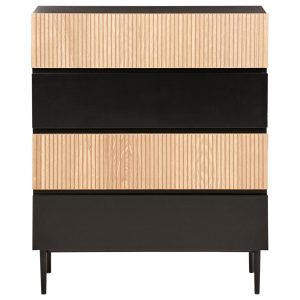 Komoda z 4 szufladami MDF czarna 624922 Komoda z 4 szufladami MDF czarna 624922