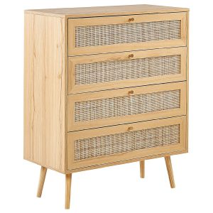 Komoda z 4 szufladami rattan plecionka boho 135287 Komoda z 4 szufladami rattan plecionka boho 135287