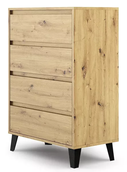 Komoda z 4 szufladami w stylu scandi dąb artisan - Xyreon 648729