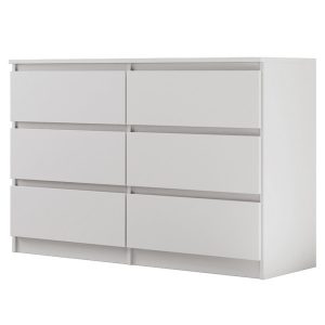 Komoda z 6 szufladami Biała LEMON 120 CM 1031256 Komoda z 6 szufladami Biała LEMON 120 CM 1031256