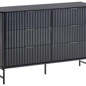 Komoda z 6 szufladami czarna MDF 653382 Komoda z 6 szufladami czarna MDF 653382