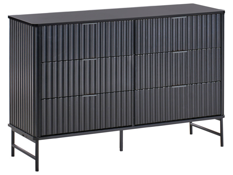 Komoda z 6 szufladami czarna MDF 653382