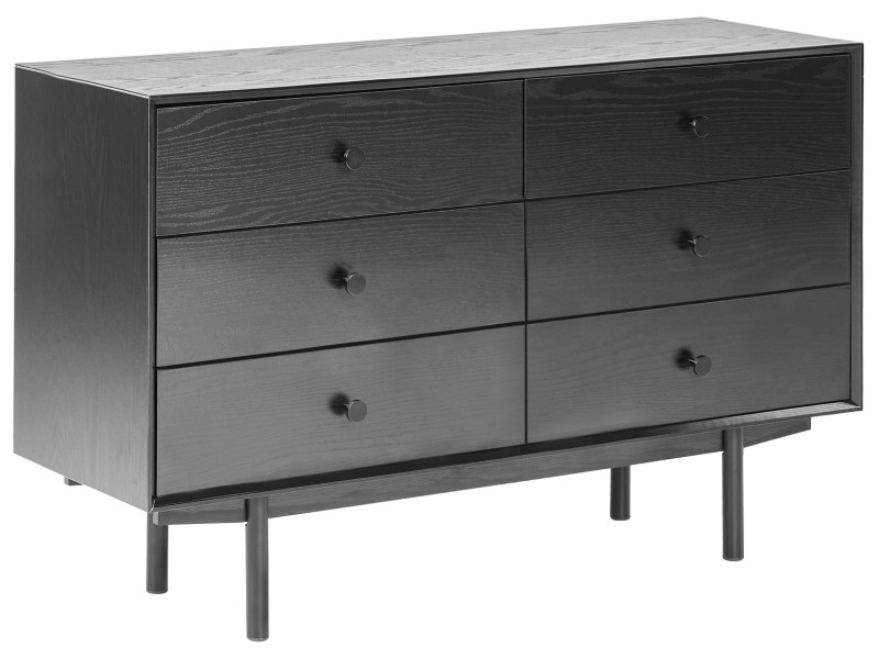Komoda z 6 szufladami czarna 624920